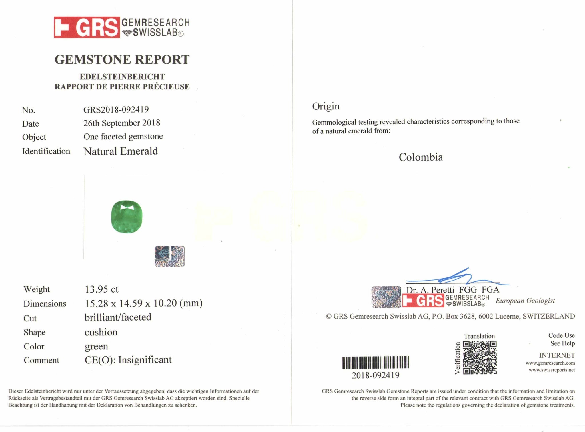 8801289-cushion-fiery-rich-vivid-green-grs-colombia-natural-emerald-13.95-ct
