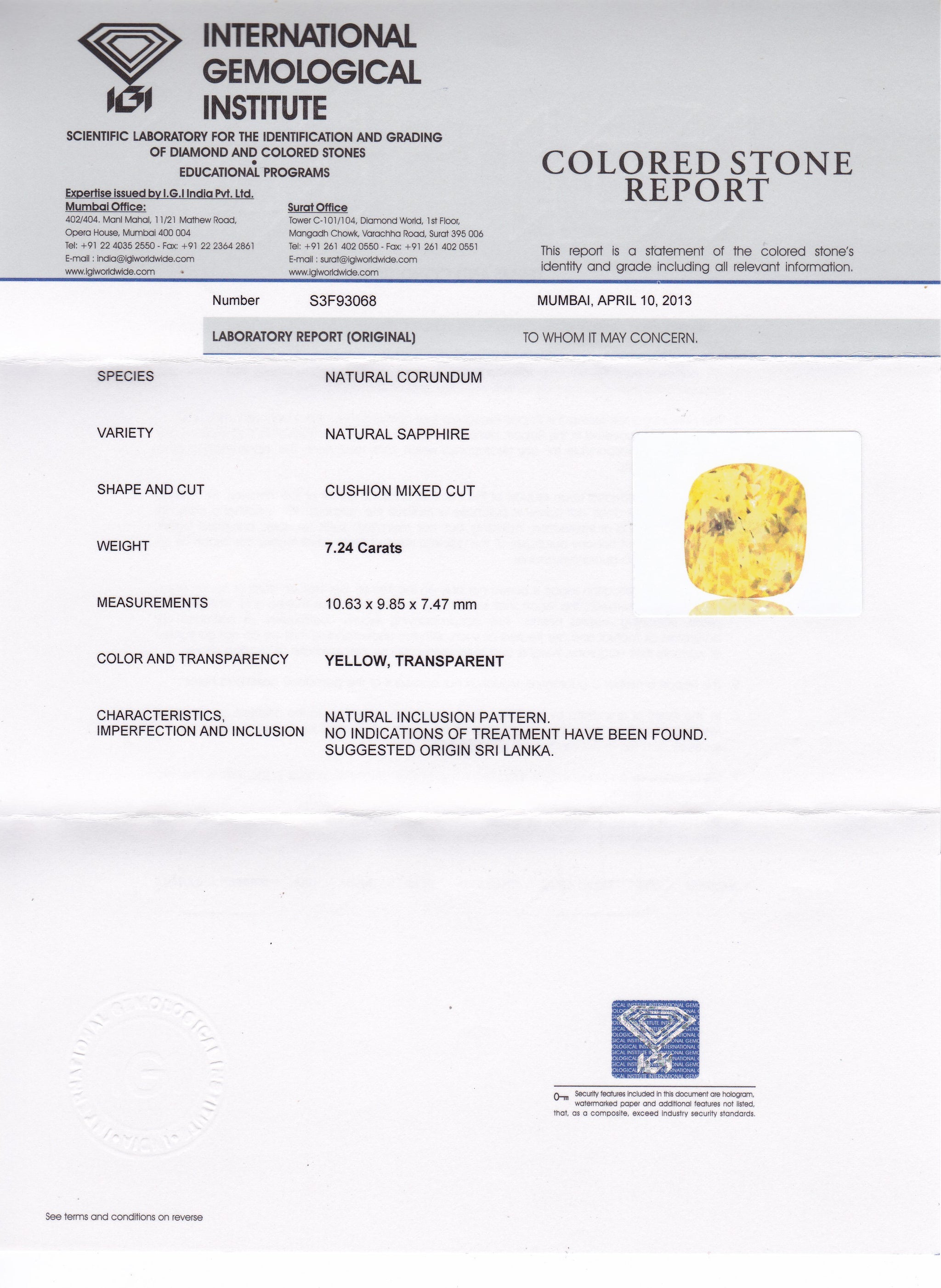 8801748-cushion-lustrous-yellow-igi-sri-lanka-natural-yellow-sapphire-7.24-ct