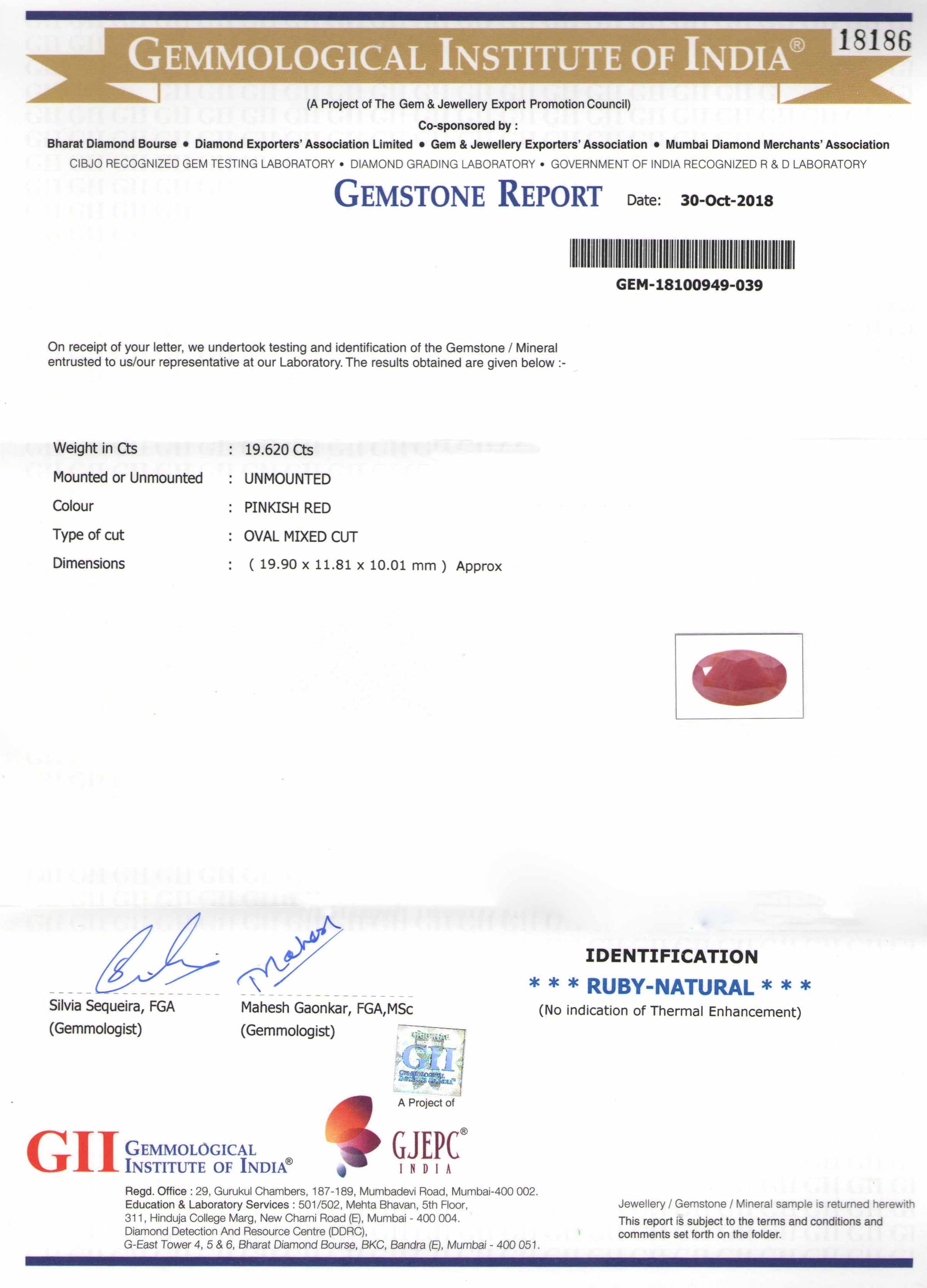 8801246-oval-deep-pinkish-red-with-orange-staining-gii-guinea-natural-ruby-19.62-ct