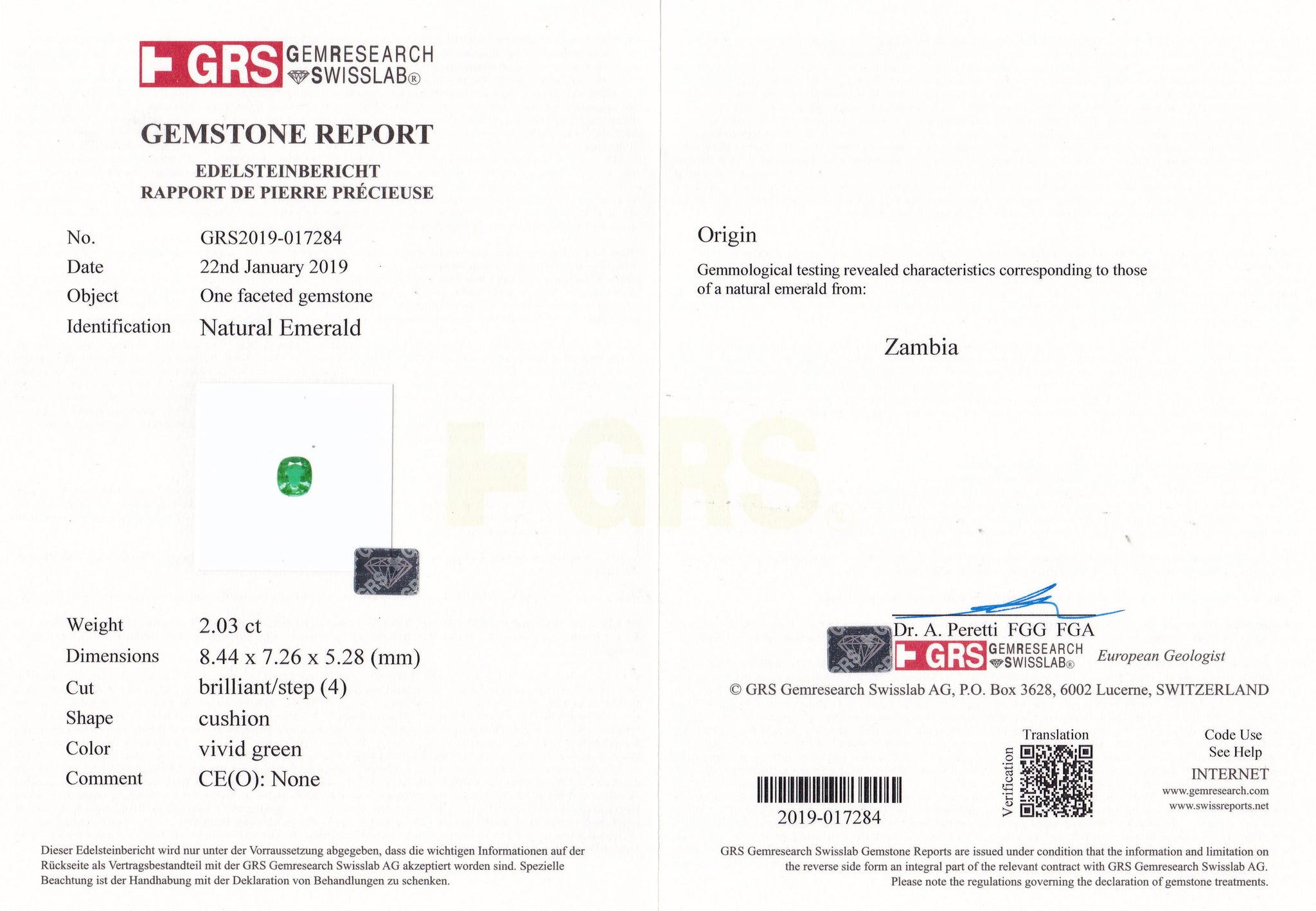 8801273-cushion-fiery-vivid-royal-green-grs-zambia-natural-emerald-2.03-ct