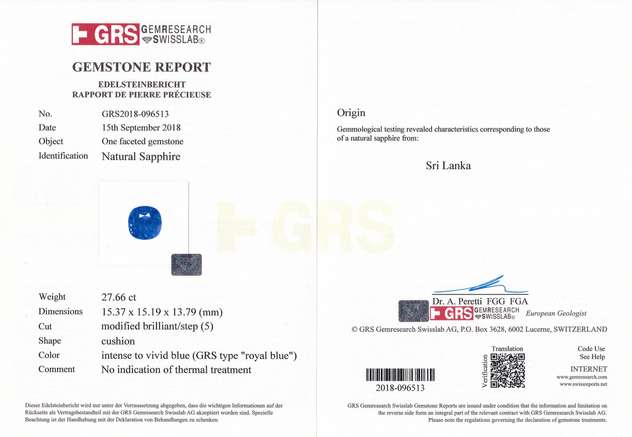 8802587-cushion-fiery-vivid-royal-blue-ssef-grs-sri-lanka-natural-blue-sapphire-27.66-ct