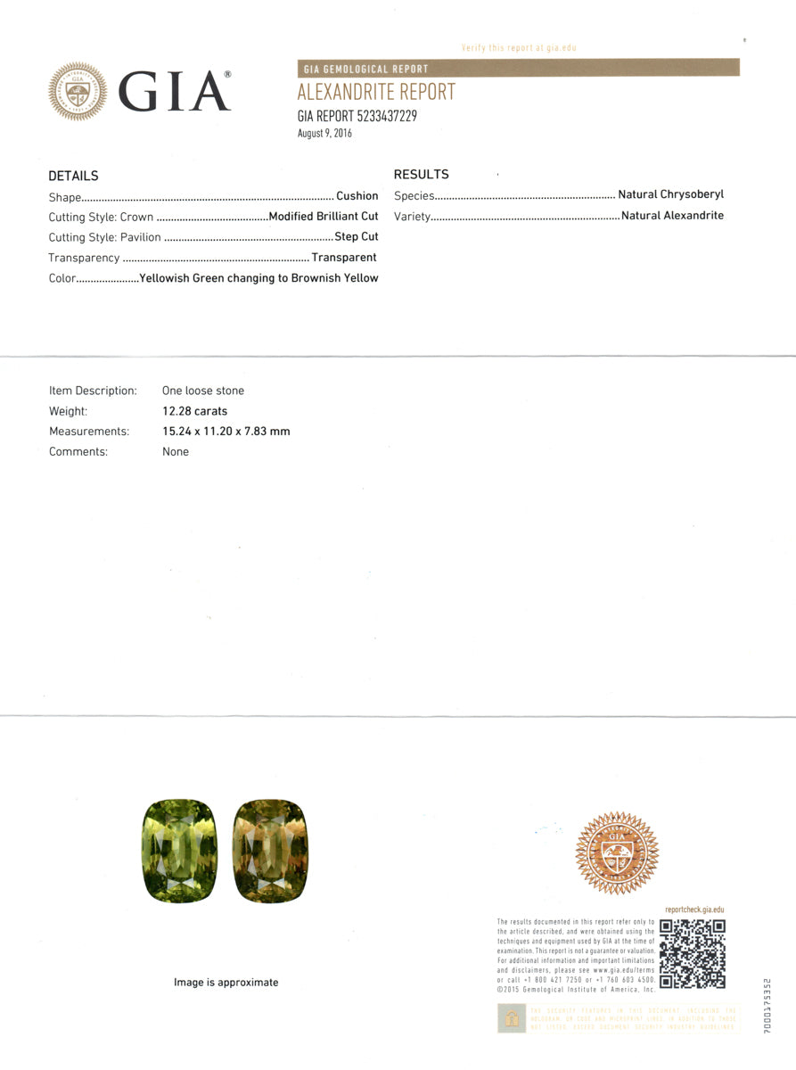 8803078-cushion-intense-yellowish-green-changing-to-brownish-yellow-gia-madagascar-natural-alexandrite-12.28-ct